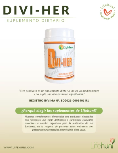 Divi-Her 60 capsulas Life Huni - Imagen 3