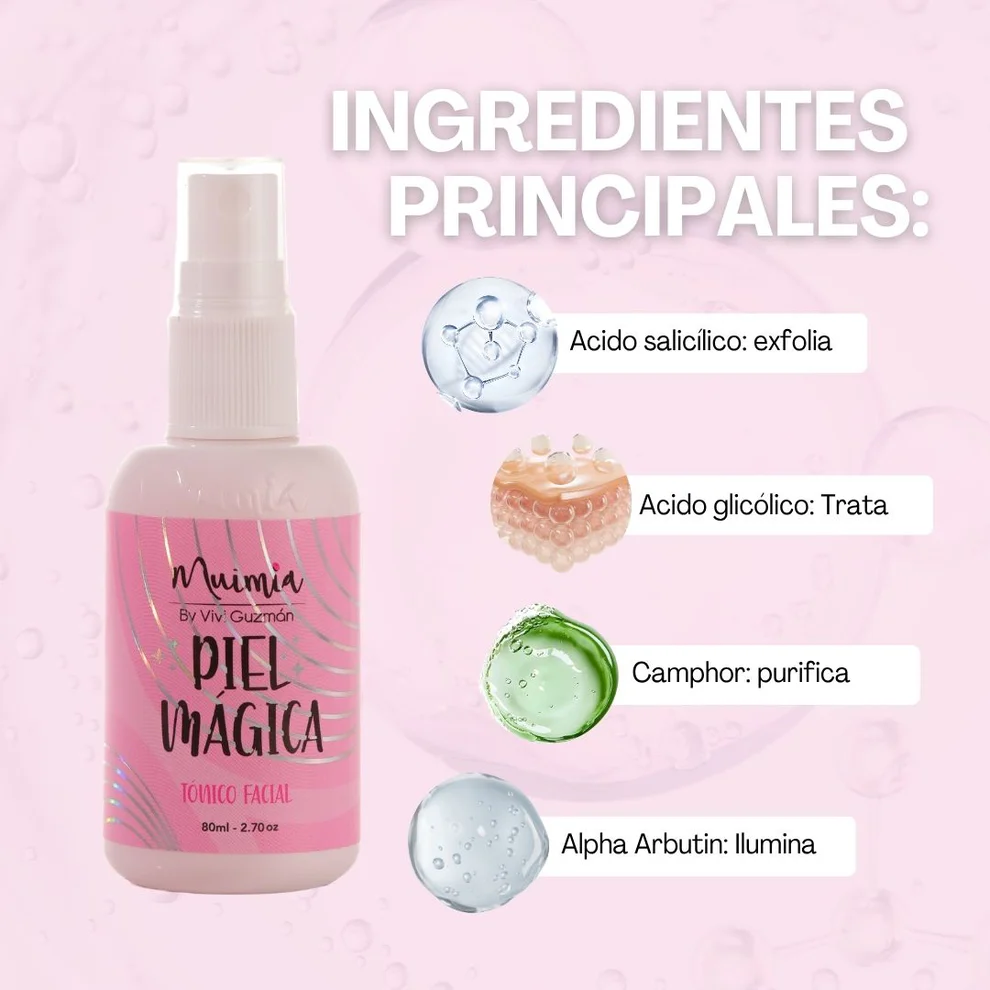 Tónico Facial Aclarante Piel Mágica Muimia - Imagen 3