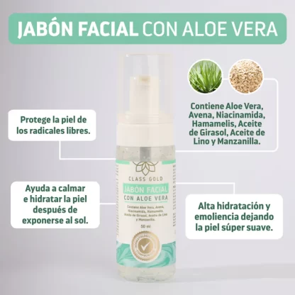 Jabon Facial Aloe Vera Class Gold - Imagen 2